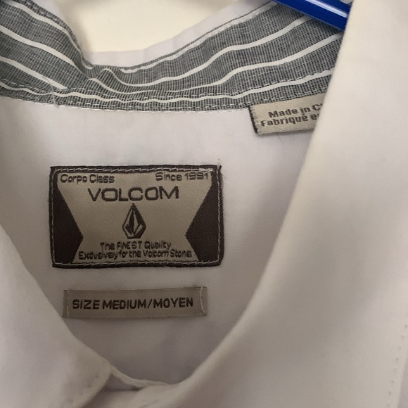 Long sleeve medium Volcom white dress uniform work server bartender shirt - Picture 3 of 6